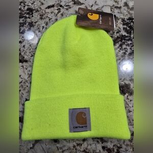 Carhartt Neon Yellow Beanie 2 Pc New